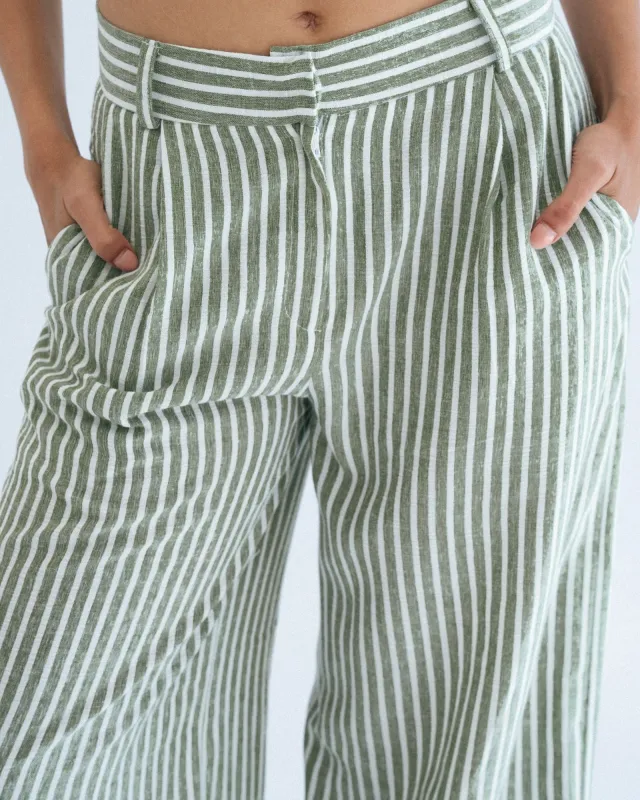 Seafoam Striped Suit Pants sold by Myne