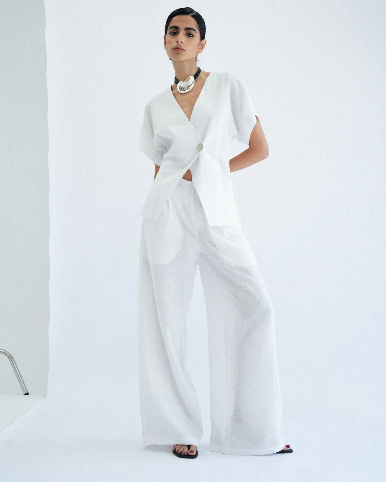 Pleated Suit Pants - White sold by Myne product image thumbnail 3