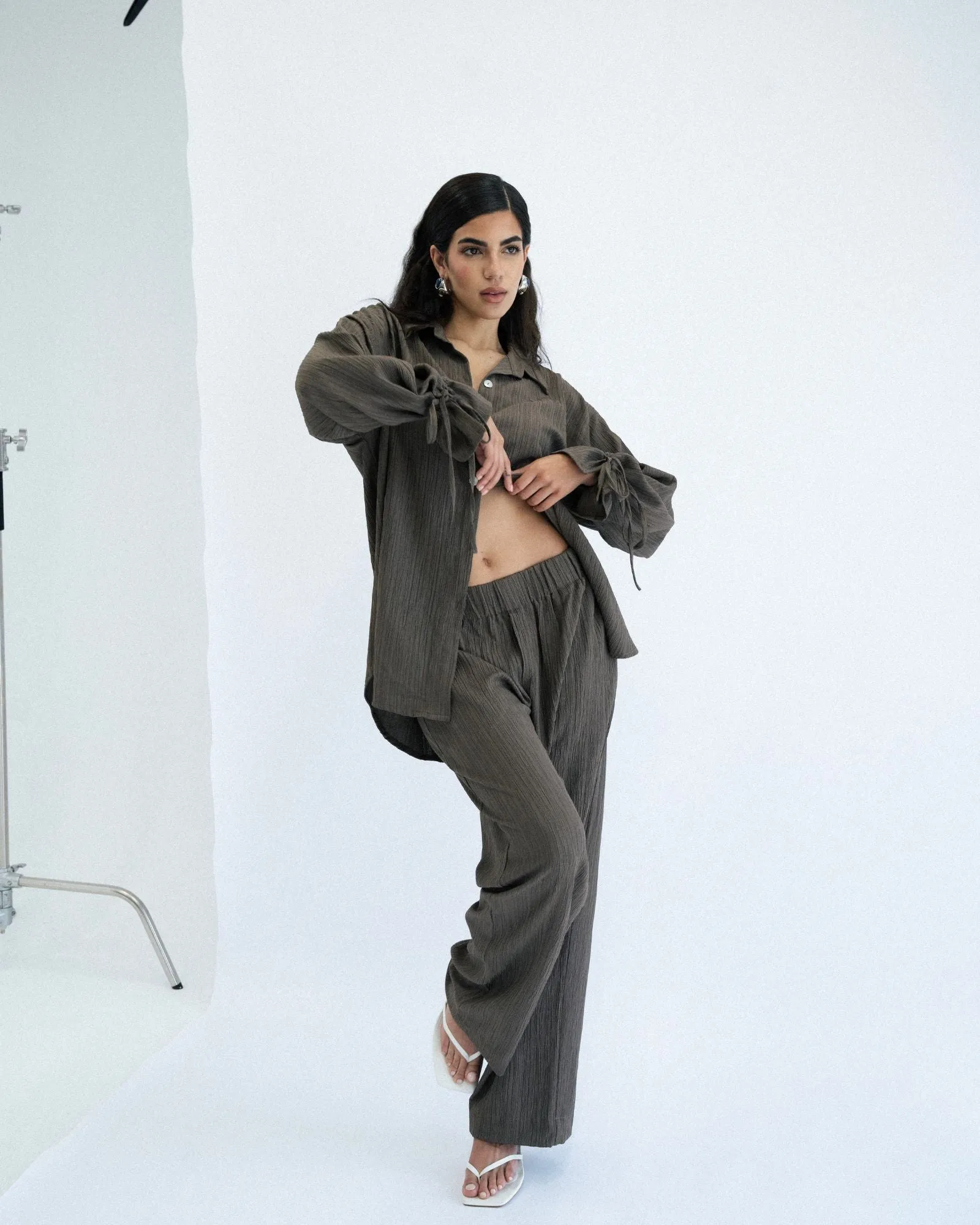 Crushed Oversized Shirt - Brown sold by Myne product image thumbnail 5