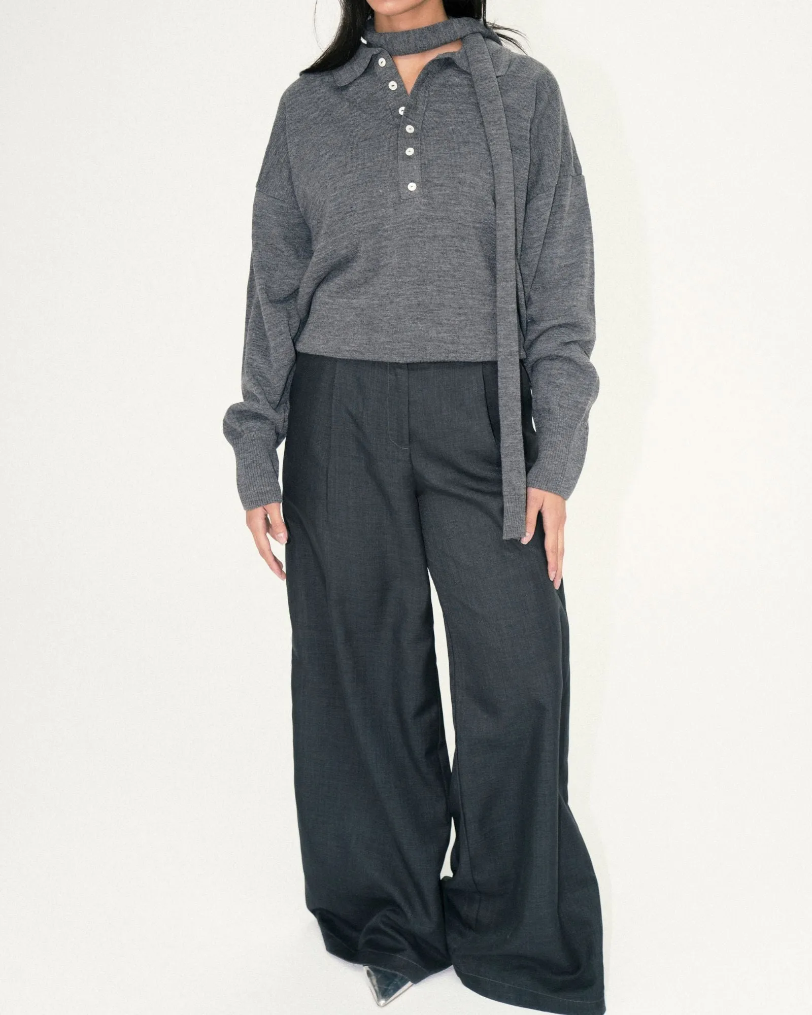 Matilda Knit Polo - Grey sold by Myne product image thumbnail 4