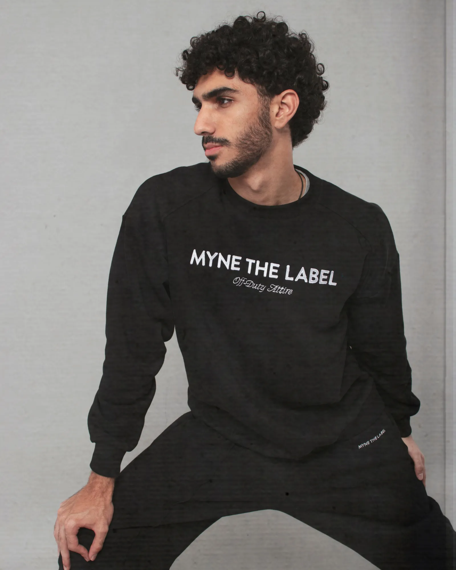 Oversized Cozy Crewneck - Black (GENDERLESS) sold by Myne product image thumbnail 3