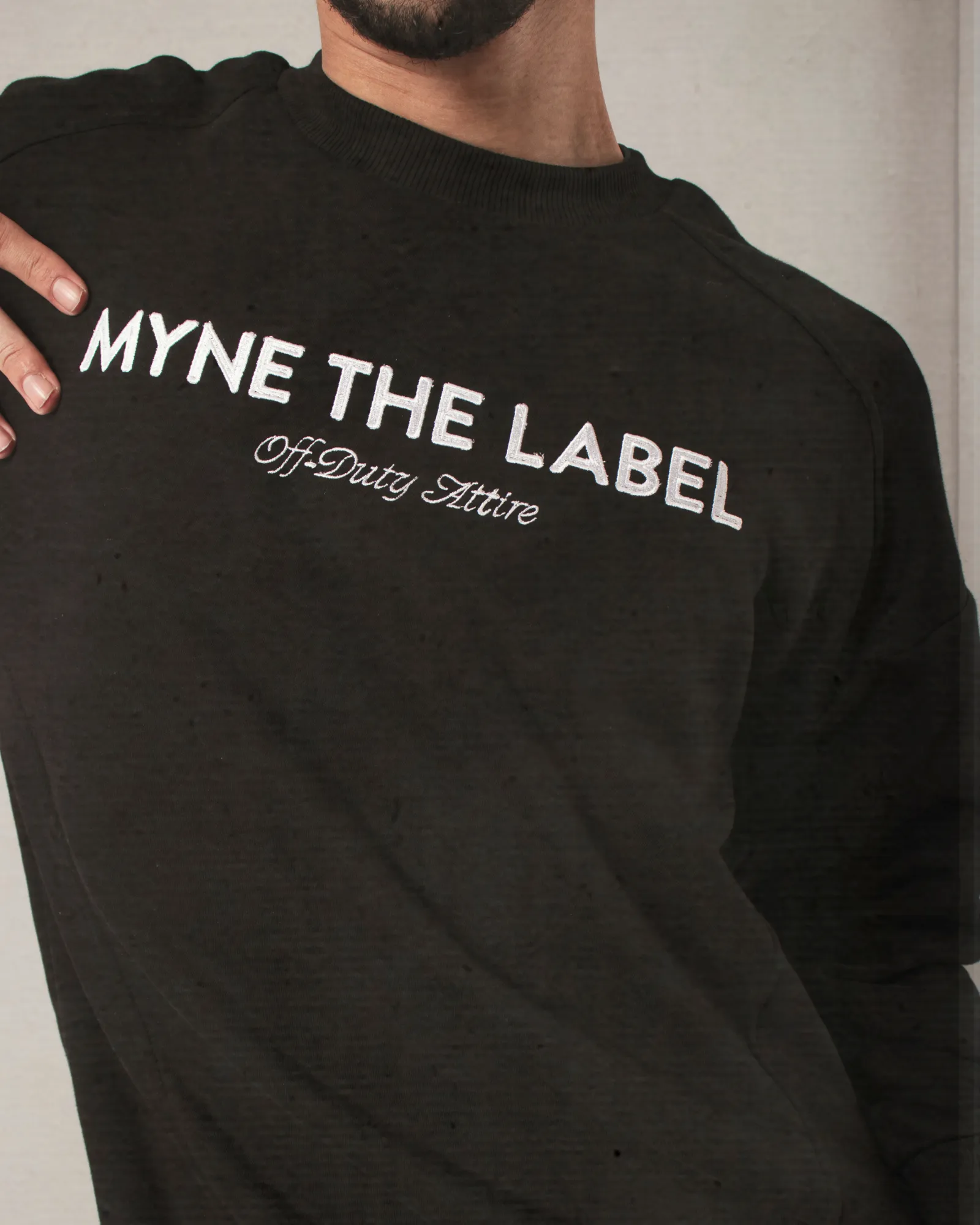 Oversized Cozy Crewneck - Black (GENDERLESS) sold by Myne product image thumbnail 2