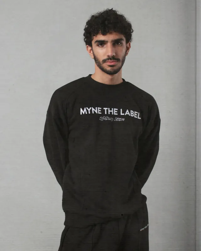 Oversized Cozy Crewneck - Black (GENDERLESS) sold by Myne