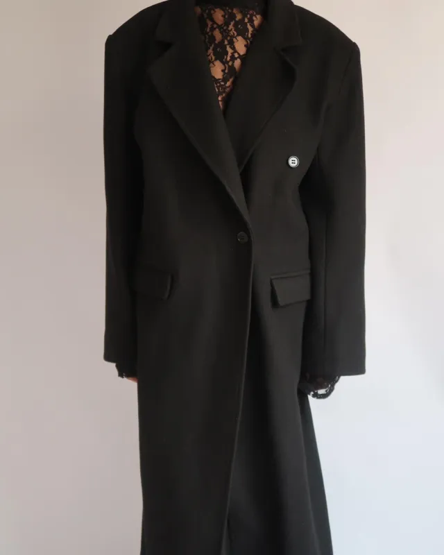 Wool Boxy Coat - Black made by Myne