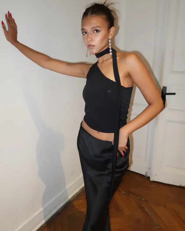 One Shoulder Top - Black sold by Myne