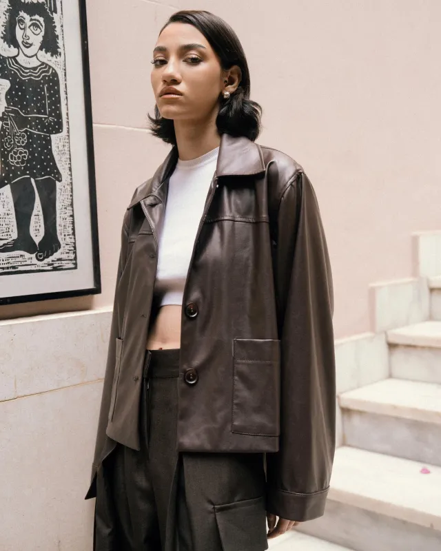 Bare Leather Jacket - Brown made by Myne