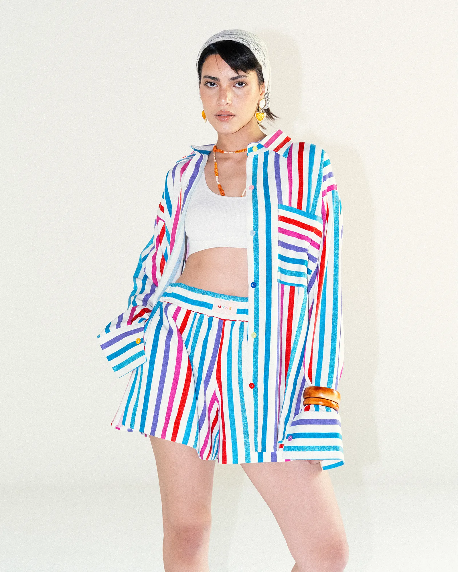 Linen Striped Shirt - Blue Hues sold by Myne product image thumbnail 2