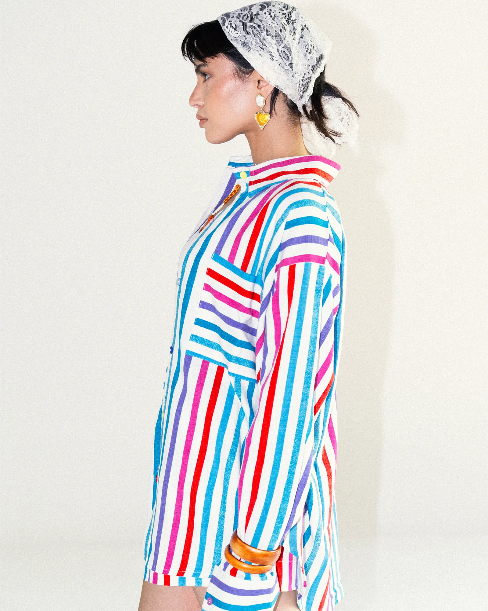 Linen Striped Shirt - Blue Hues sold by Myne product image thumbnail 3