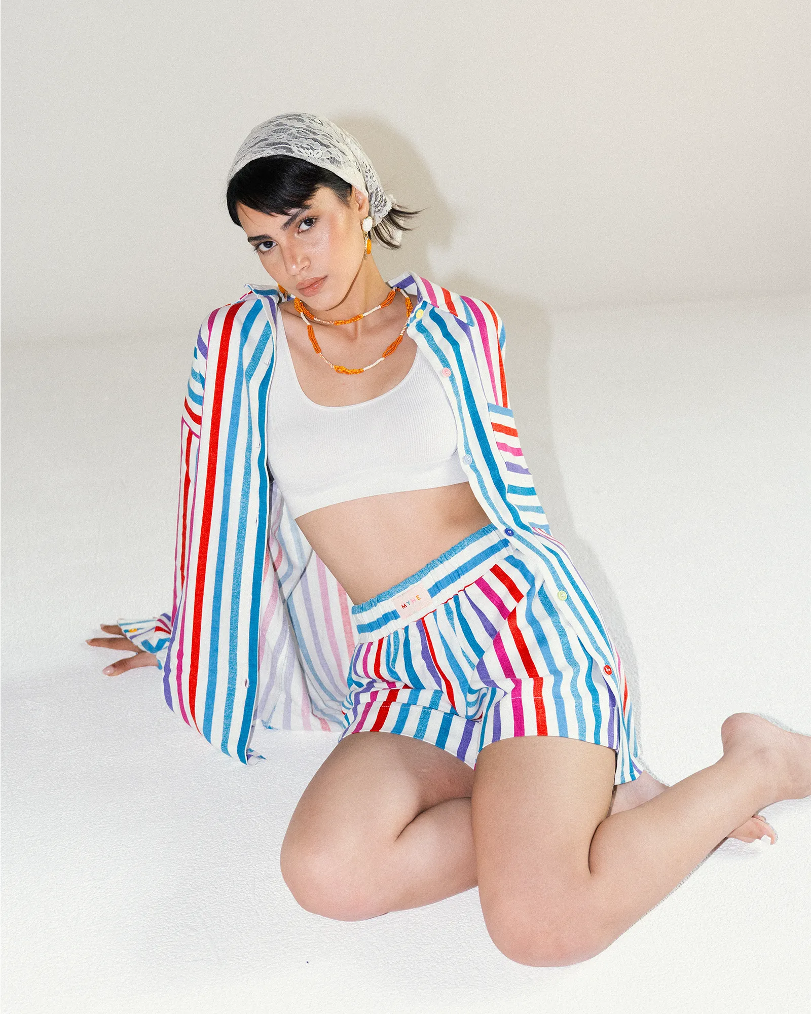 Linen Striped Shirt - Blue Hues sold by Myne product image thumbnail 5