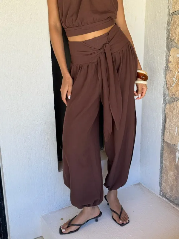 Soft Escape Linen Pants - Cocoa made by Myne