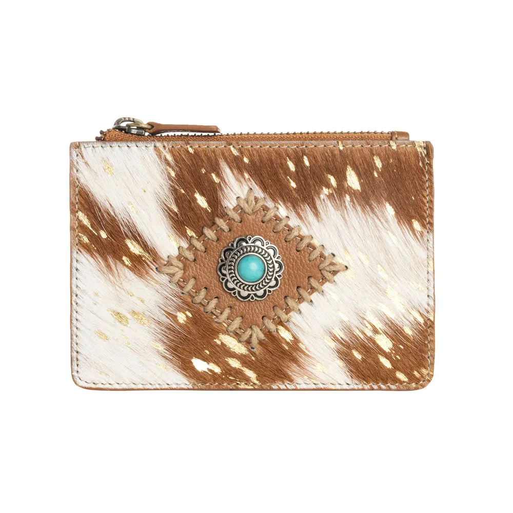 Eye of the Goddess Credit Card Wallet in Brown & White sold by Myra Bag