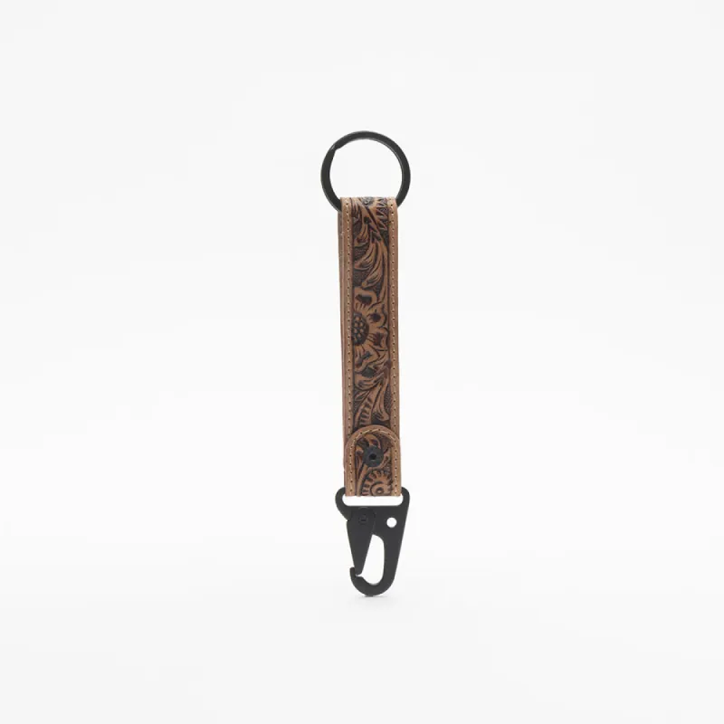 Western Days Hand-tooled Leather Key Fob sold by Myra Bag