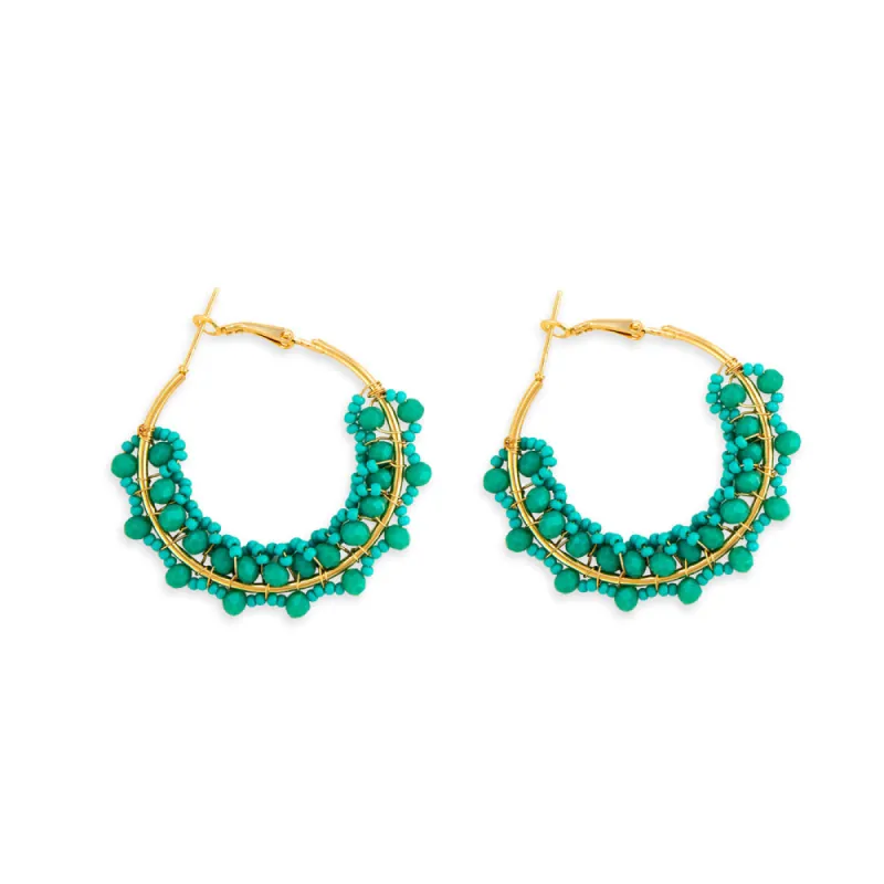 Green Glitter EARRING sold by Myra Bag