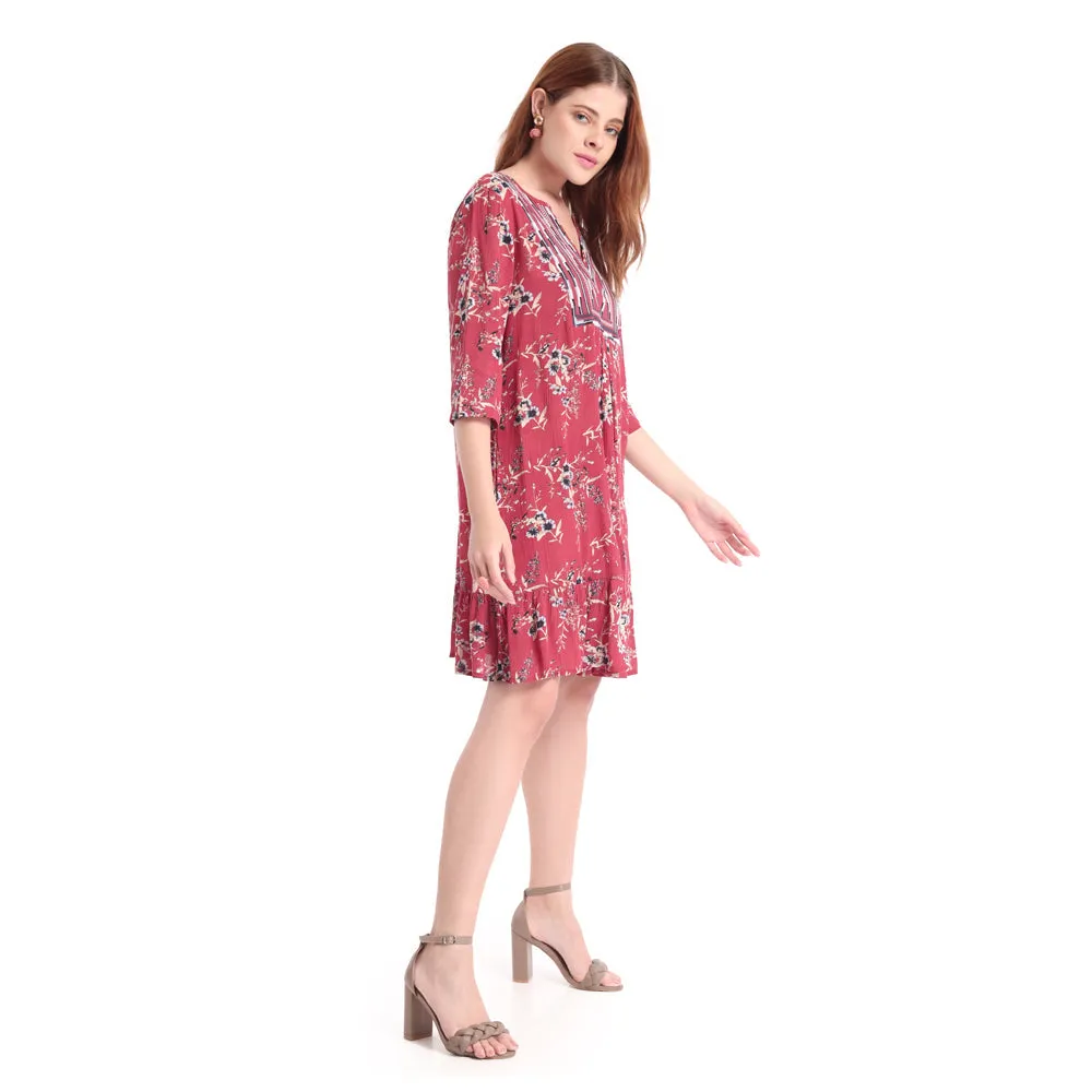 Floral Border Print DRESS & ROMPER sold by Myra Bag product image thumbnail 3
