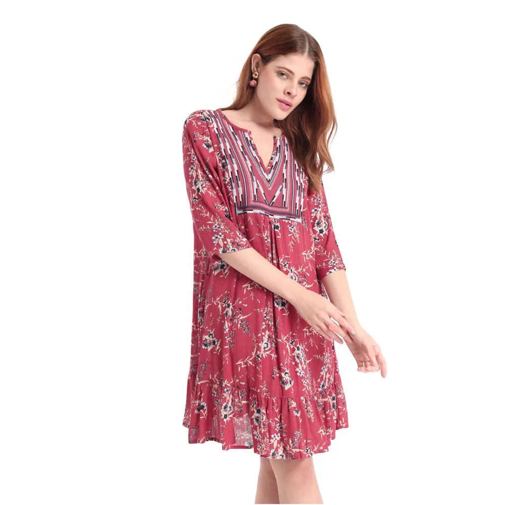 Floral Border Print DRESS & ROMPER sold by Myra Bag product image thumbnail 2