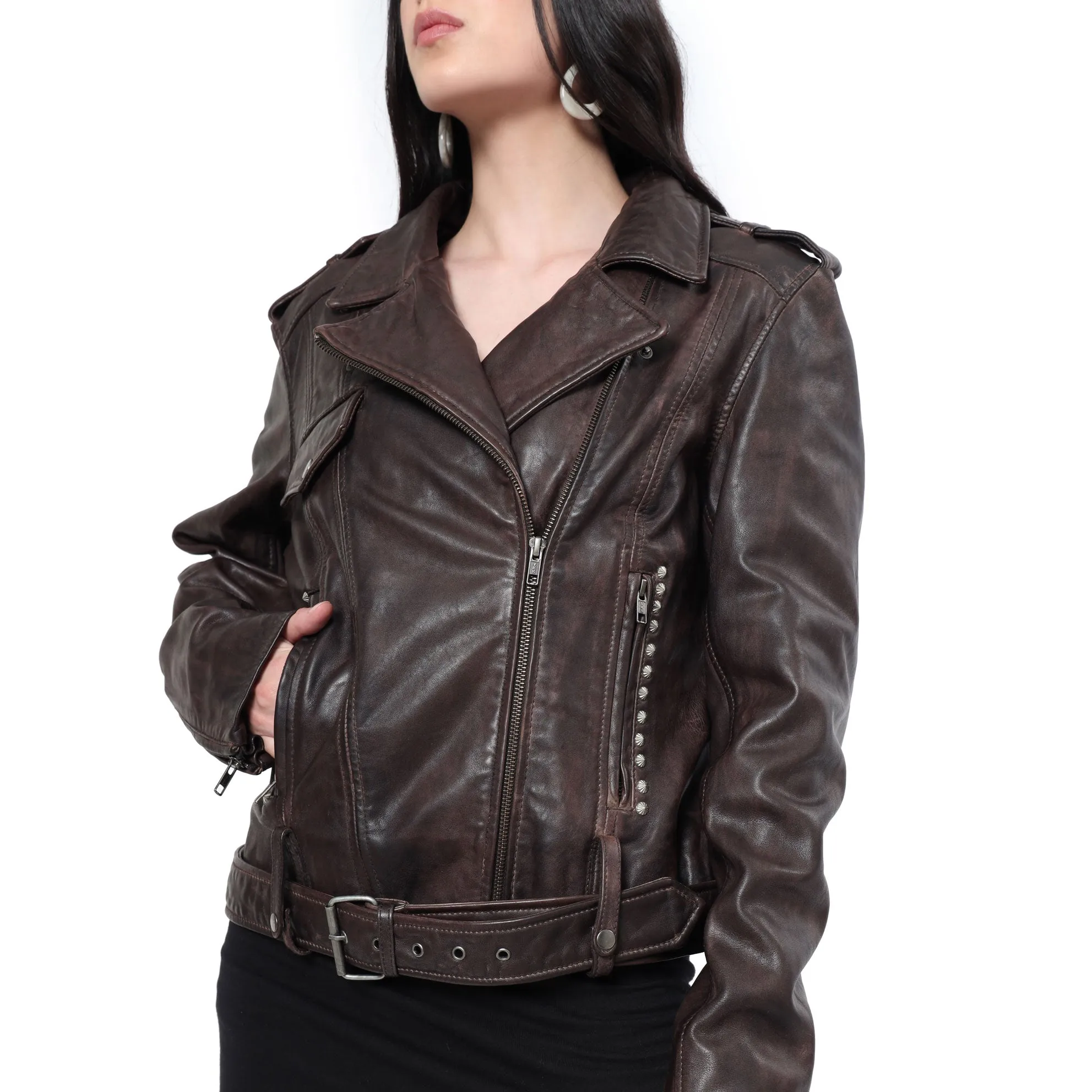 ButtonUppp Leathher Jacket sold by Myra Bag