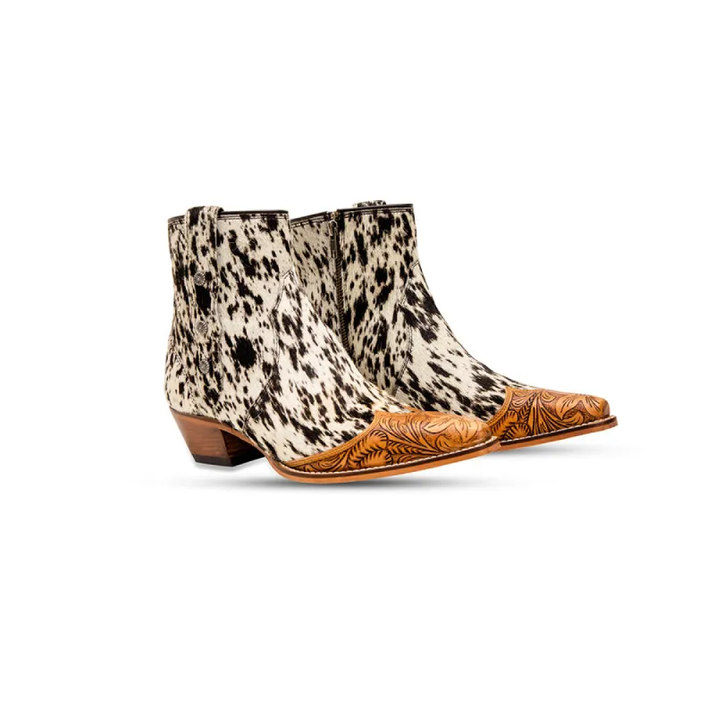 Rocker Western Hand-Tooled Booties sold by Myra Bag