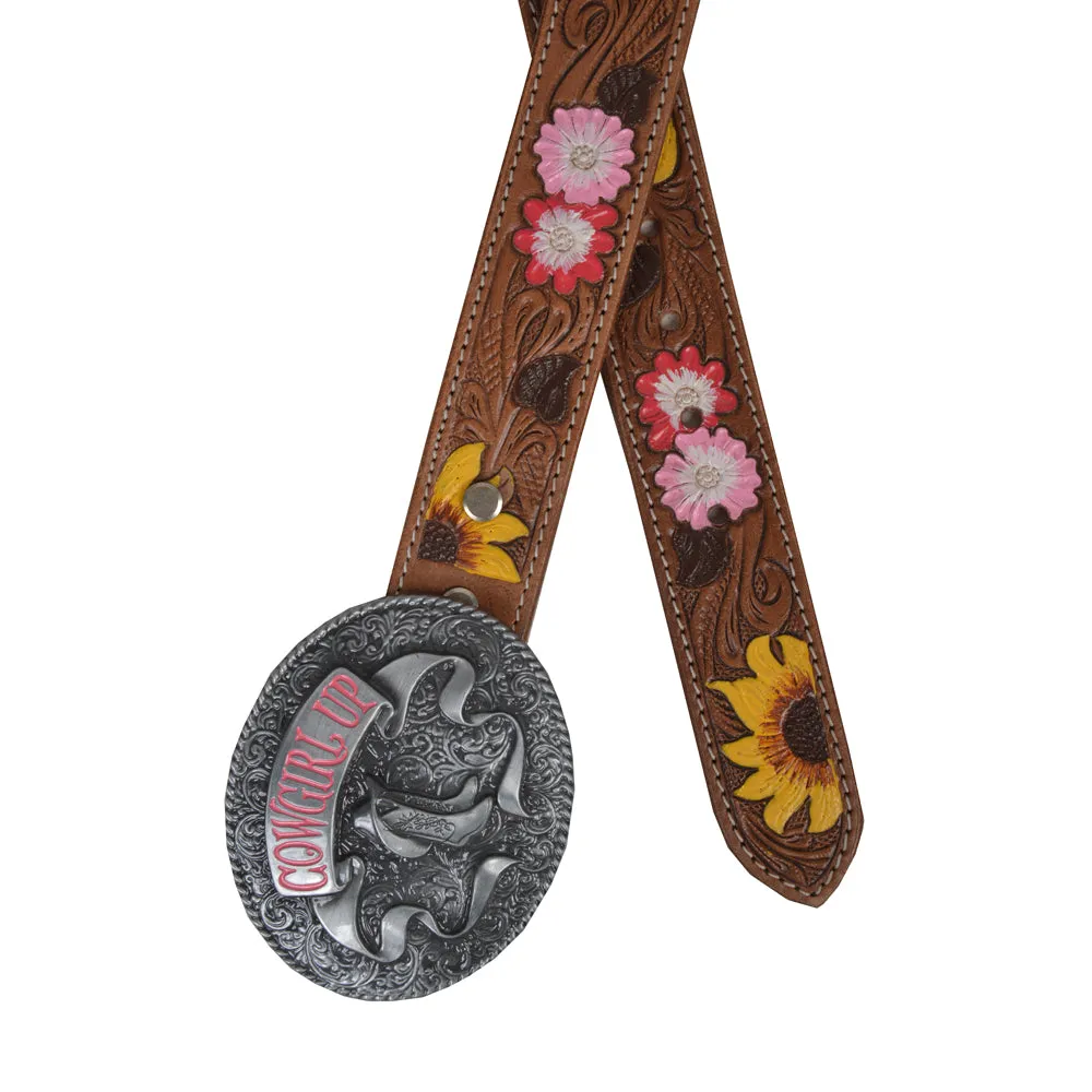 Bouquet Hand-Tooled Leather Women's Belt sold by Myra Bag product image thumbnail 3
