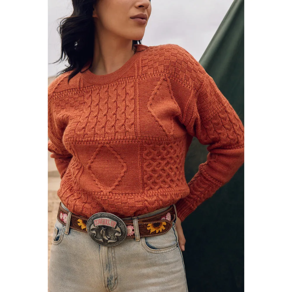 Bouquet Hand-Tooled Leather Women's Belt sold by Myra Bag product image thumbnail 4