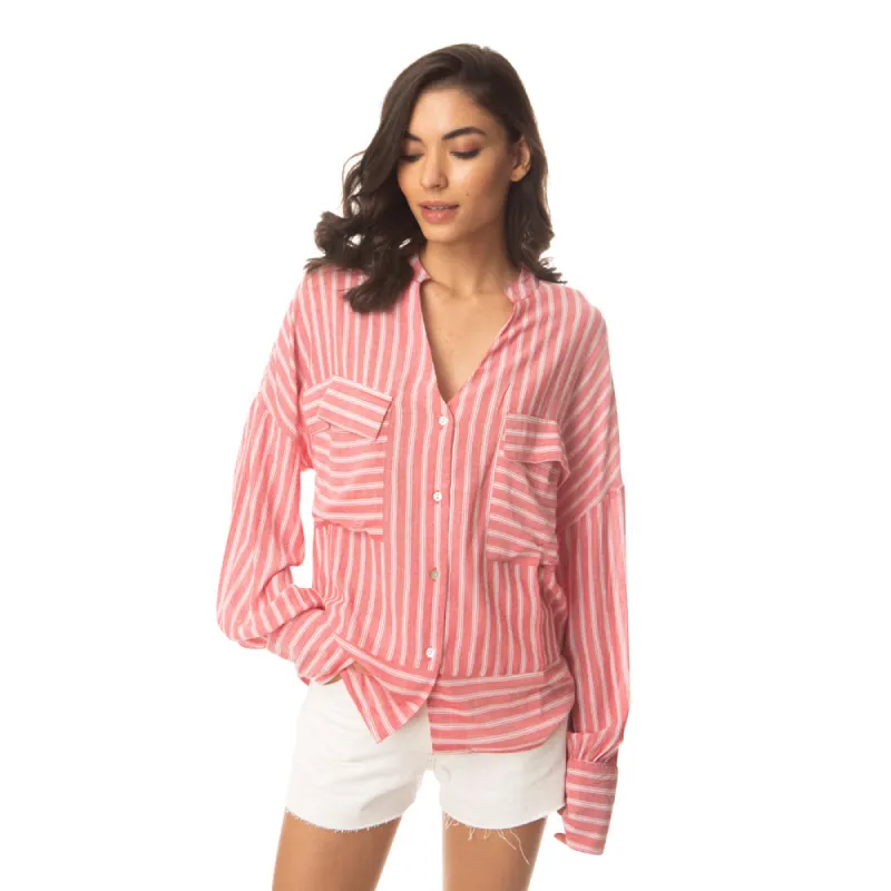 Striped Oversized Shirt made by Myra Bag