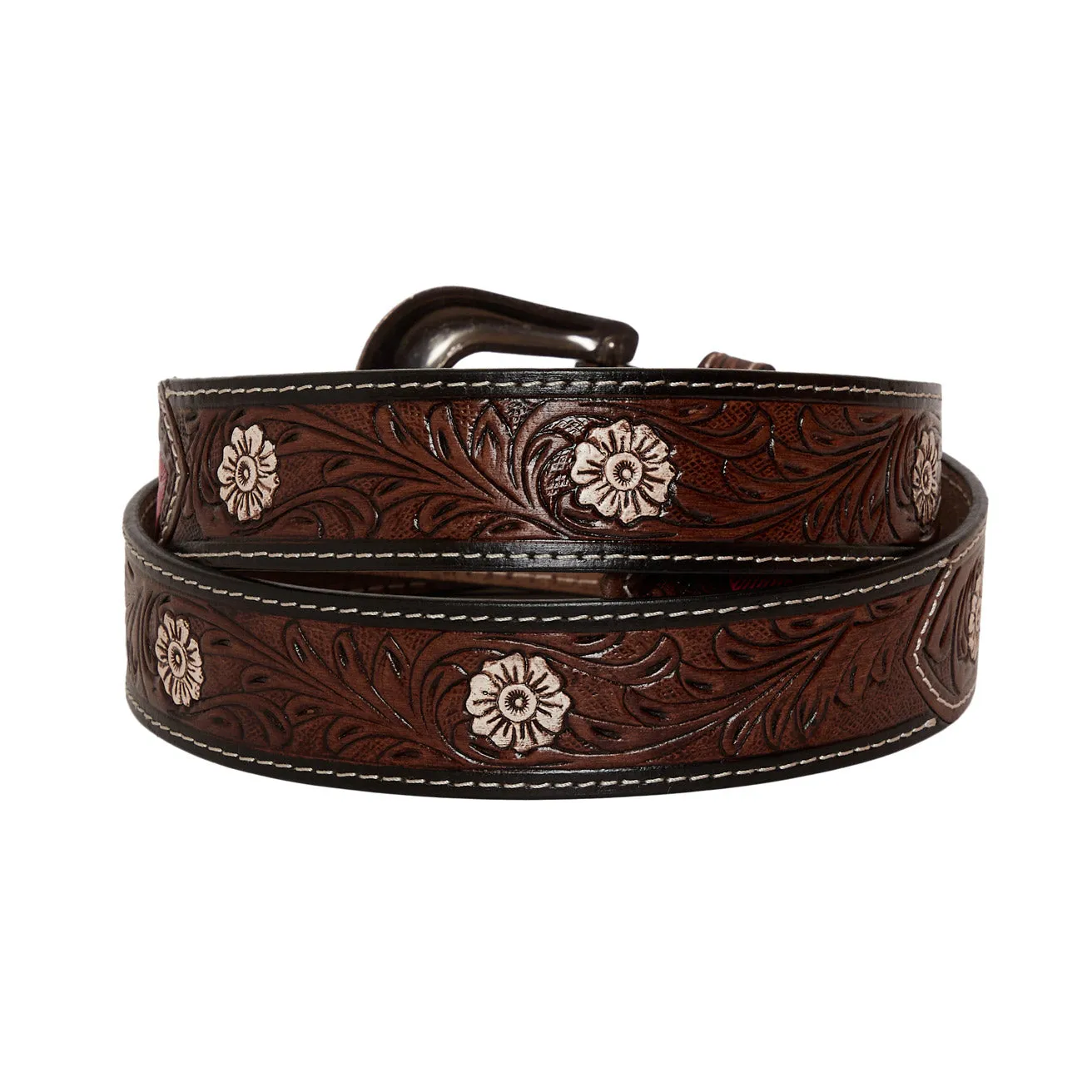 Pink feather Hand-Tooled Leather Women's Belt sold by Myra Bag product image thumbnail 2