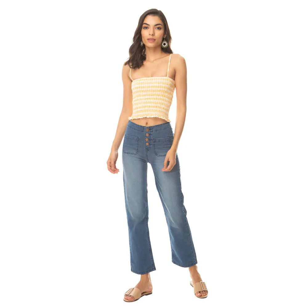 Sprico High-Waist Buttoned Jeans sold by Myra Bag