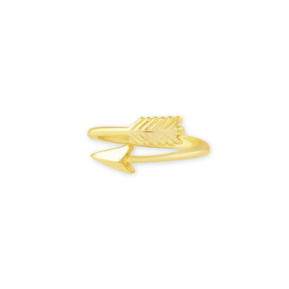 Eternal Looped Arrow Gold Tone Ring sold by Myra Bag