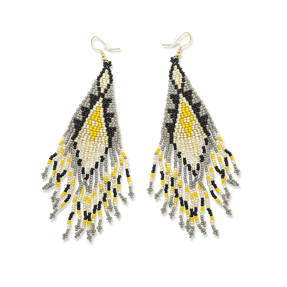 Feather Spirit Beaded Earrings sold by Myra Bag