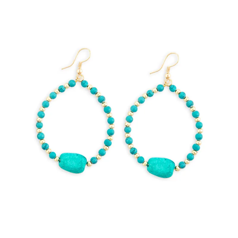 Turquoise Halo Earrings sold by Myra Bag