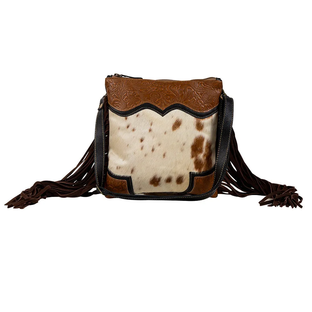 Cattle Drive Fringed Canvas & Hairon Bag sold by Myra Bag