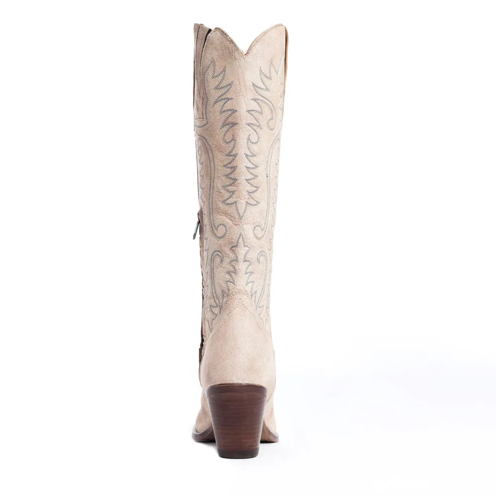 Syllvia Prairie Leather Boots in Ivory sold by Myra Bag product image thumbnail 5