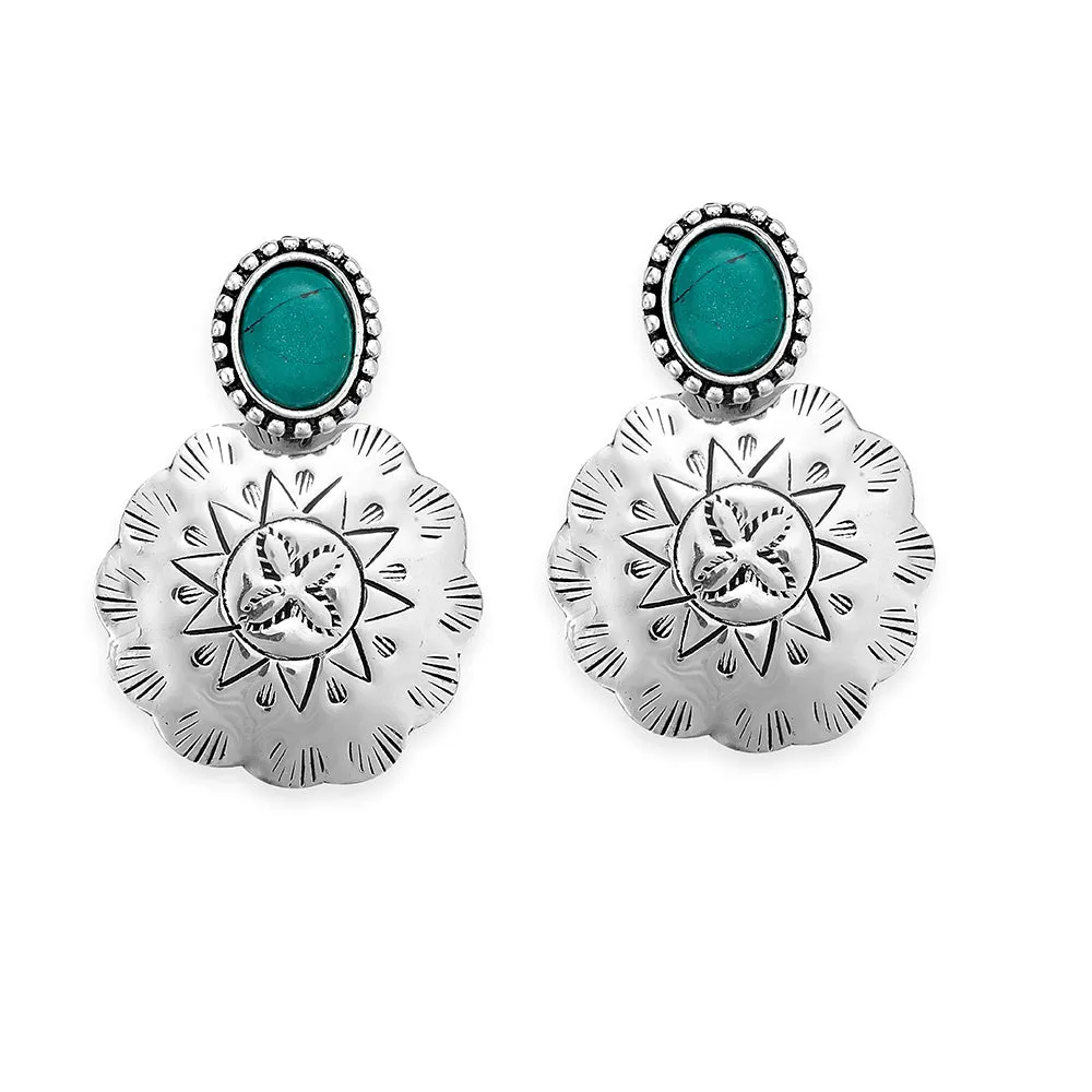Brilliant Sun Concho Earrings sold by Myra Bag