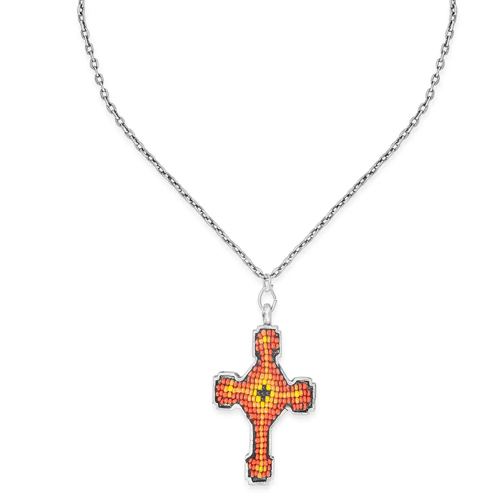 Flames of Faith Cross Necklace sold by Myra Bag