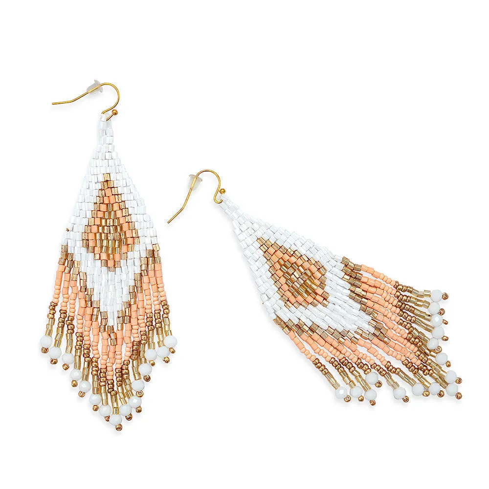 Lifesong Beaded Earrings in White sold by Myra Bag product image thumbnail 2