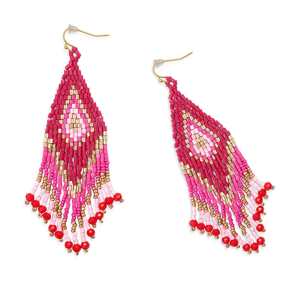Lifesong Beaded Earrings in Scarlet sold by Myra Bag product image thumbnail 2