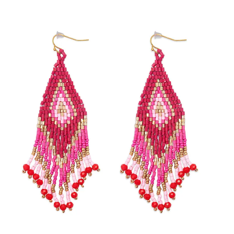 Lifesong Beaded Earrings in Scarlet sold by Myra Bag