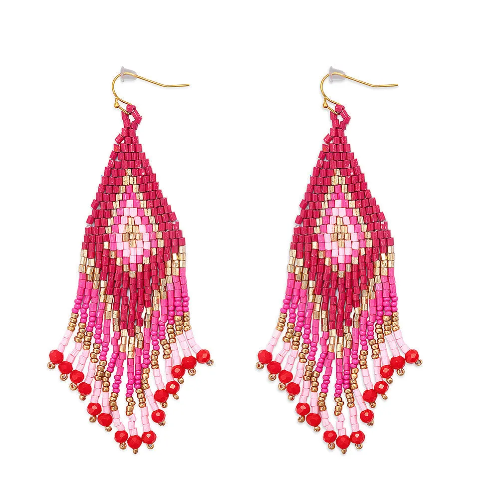 Lifesong Beaded Earrings in Scarlet sold by Myra Bag