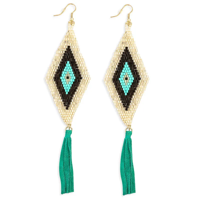 Crested Trail Fringe Earrings sold by Myra Bag