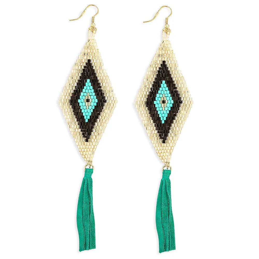 Crested Trail Fringe Earrings sold by Myra Bag