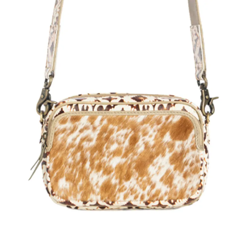 Tilla's Mine Trail Shoulder Bag in Caramel & Brown sold by Myra Bag