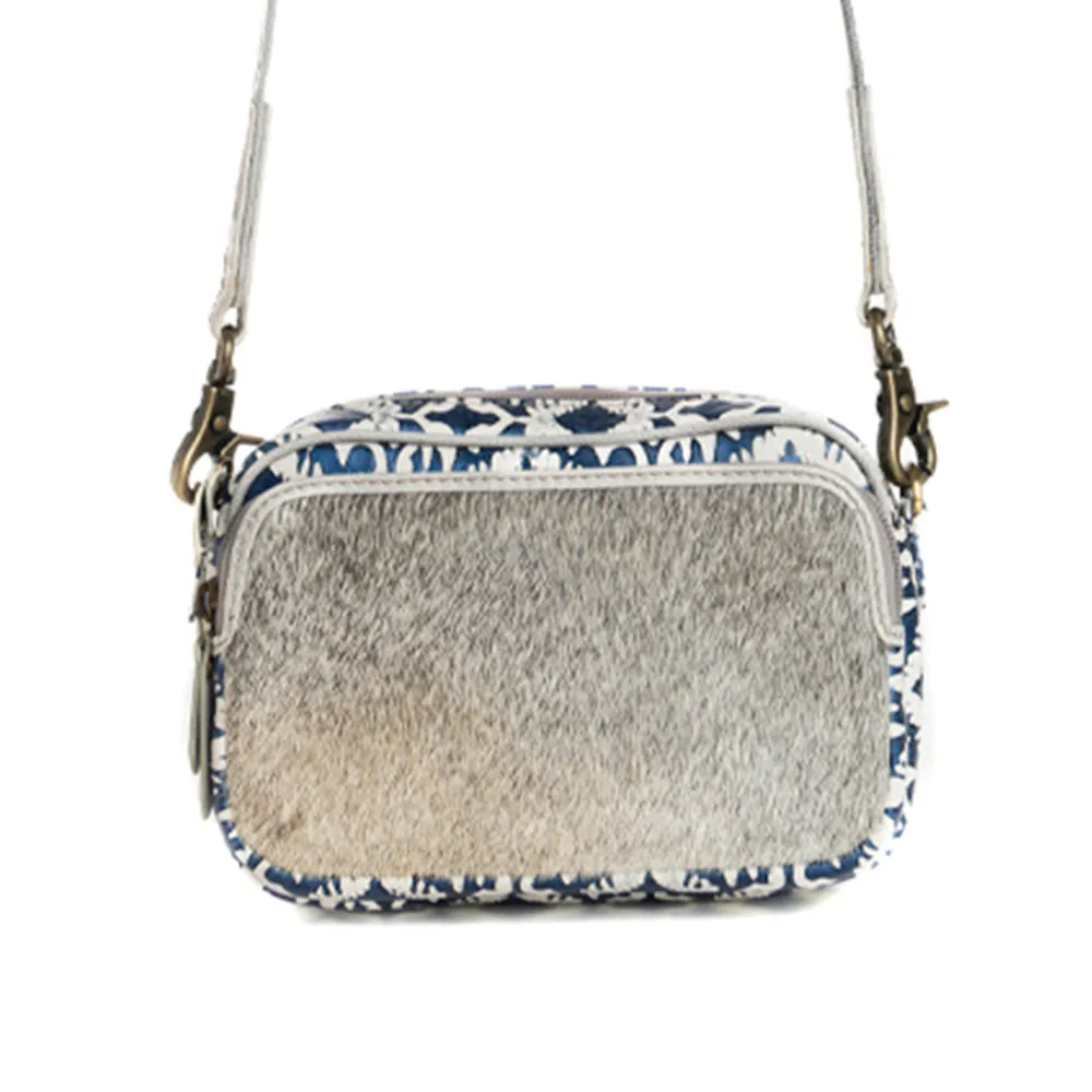 Tilla's Mine Trail Shoulder Bag in Blue & Gray sold by Myra Bag