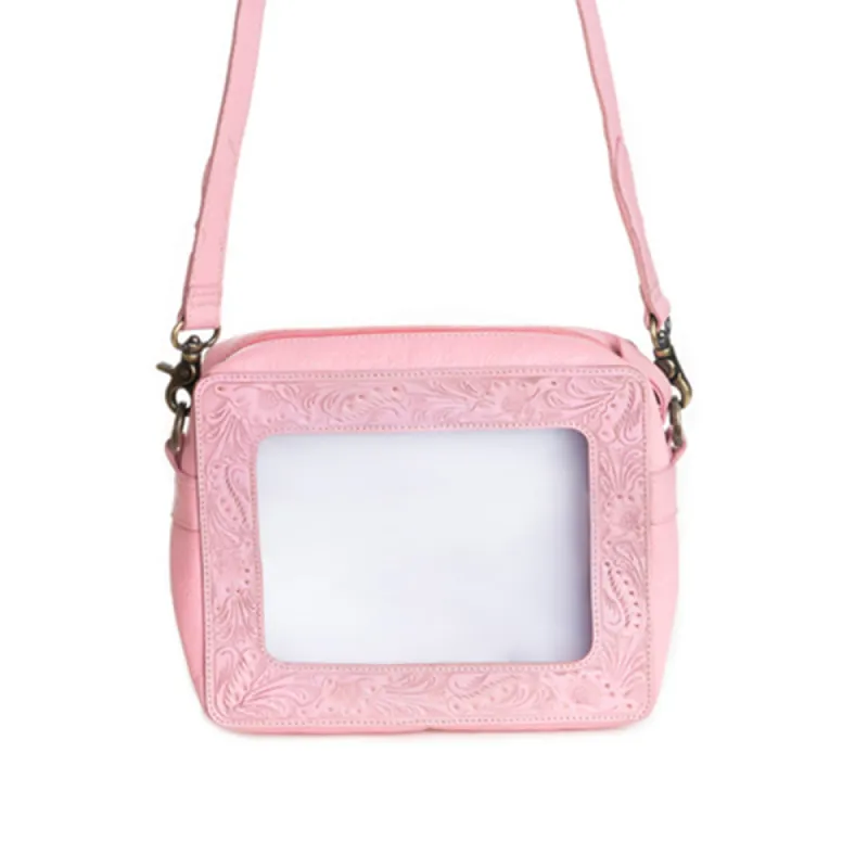 Open Vista Clear Bag in Pink sold by Myra Bag