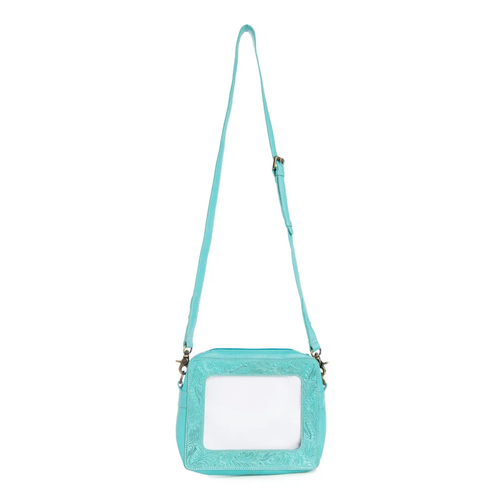 Open Vista Clear Bag in Turquoise sold by Myra Bag product image thumbnail 4