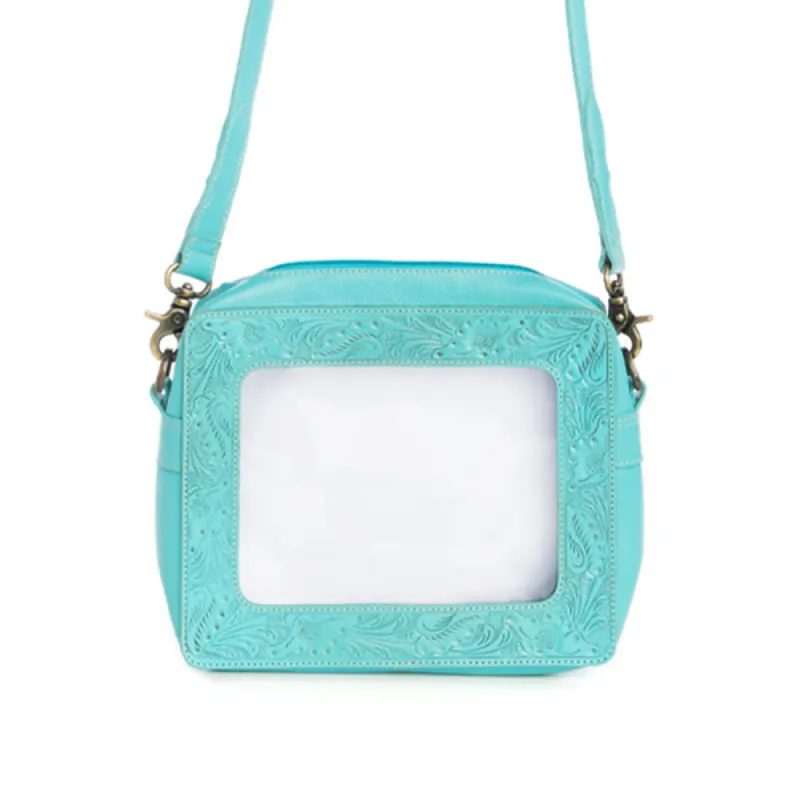 Open Vista Clear Bag in Turquoise made by Myra Bag