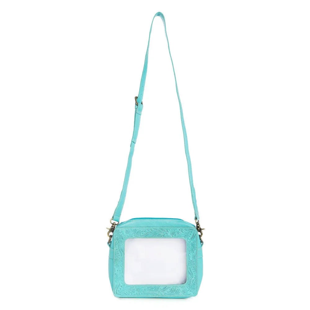 Open Vista Clear Bag in Turquoise sold by Myra Bag product image thumbnail 2