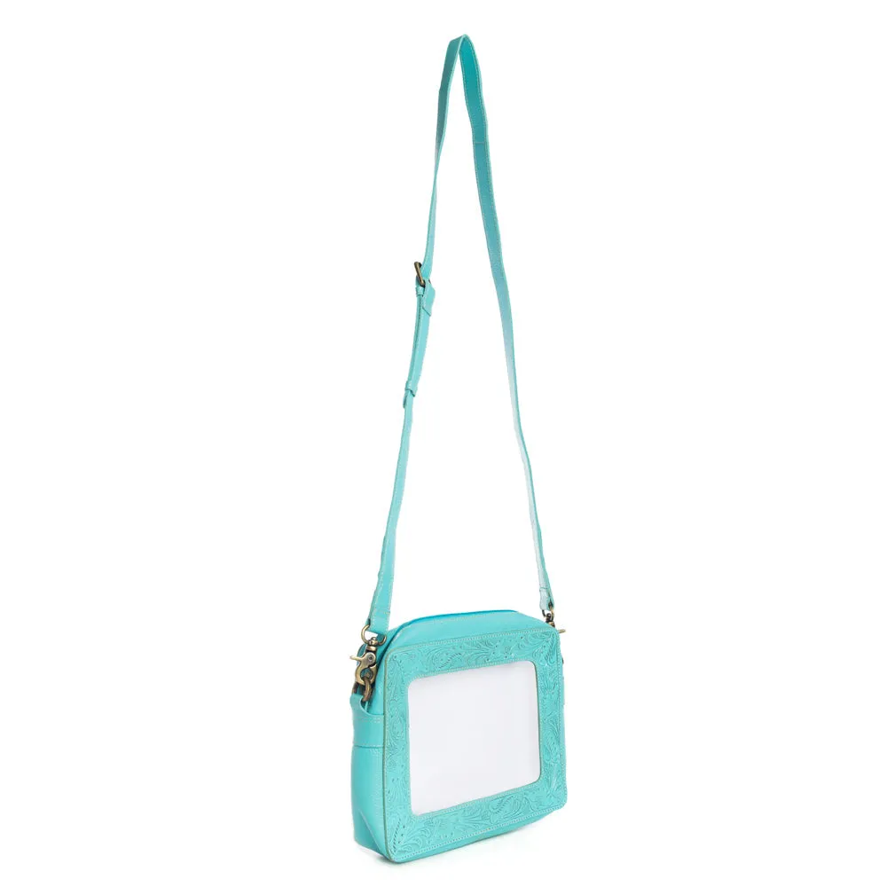 Open Vista Clear Bag in Turquoise sold by Myra Bag product image thumbnail 3