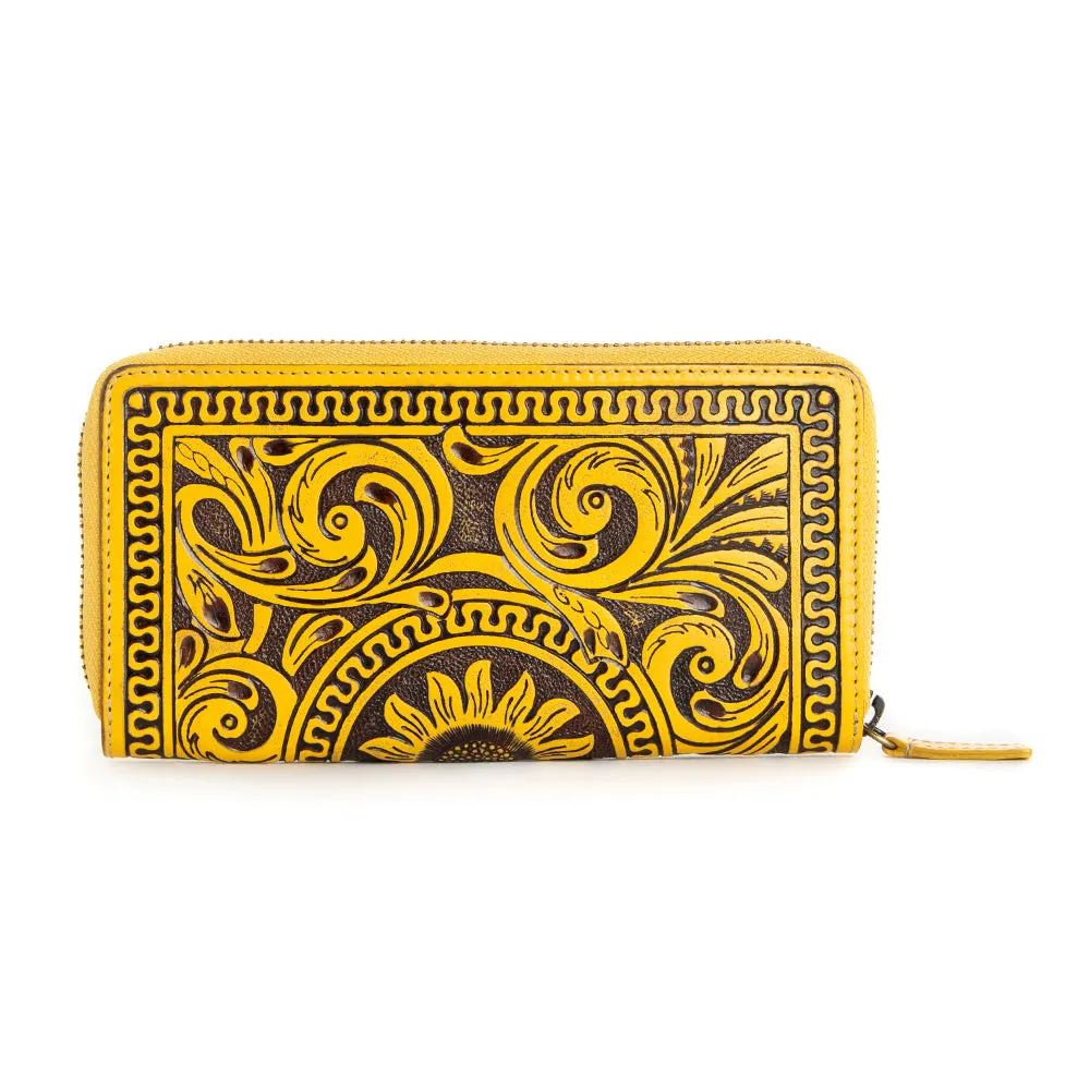 Sunset Valley Wallet in Sunrise Yellow sold by Myra Bag