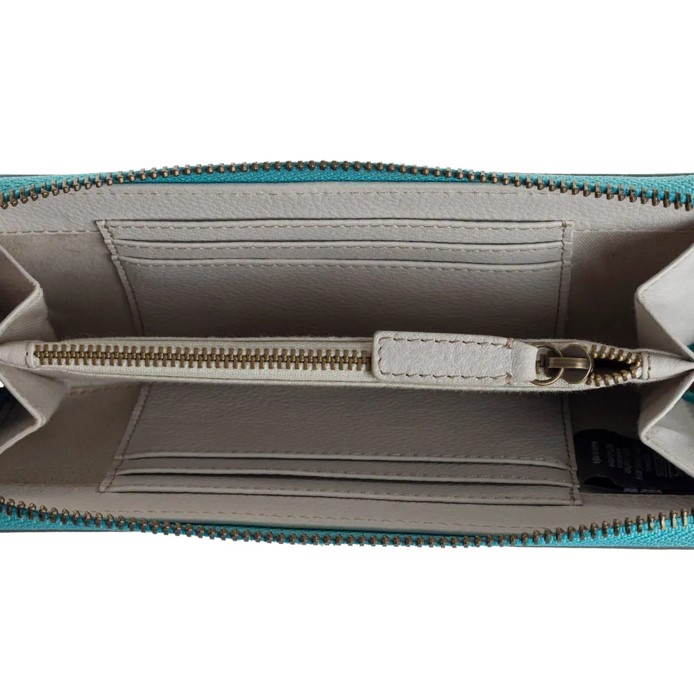 Sunset Valley Wallet in Frosted Turquoise sold by Myra Bag product image thumbnail 4