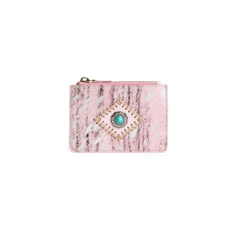 Eye of the Goddess Credit Card Wallet in Pink sold by Myra Bag