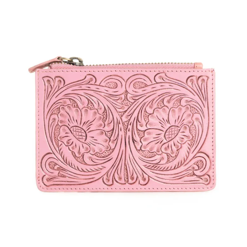 Bloom on the Range Credit Card Wallet in Pink sold by Myra Bag